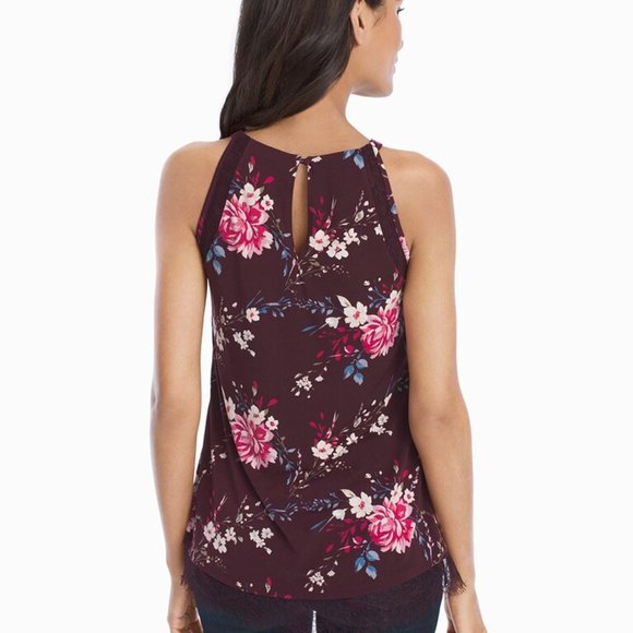 WHBM Sleeveless Embroidered Floral Top - Picture 2 of 9
